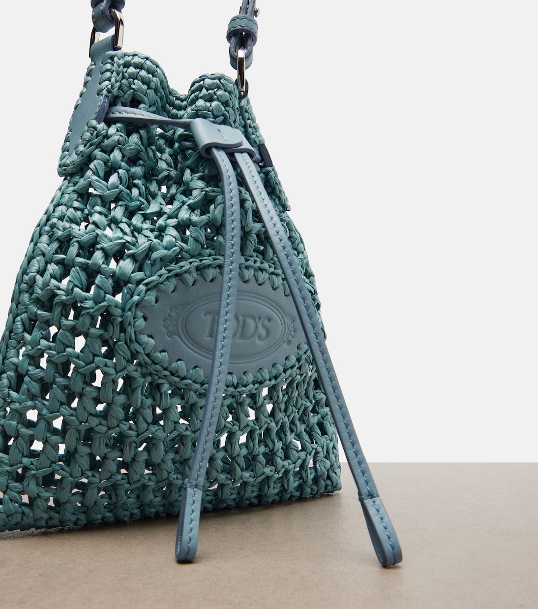 EBL Mini raffia-effect bucket bag | Tod's