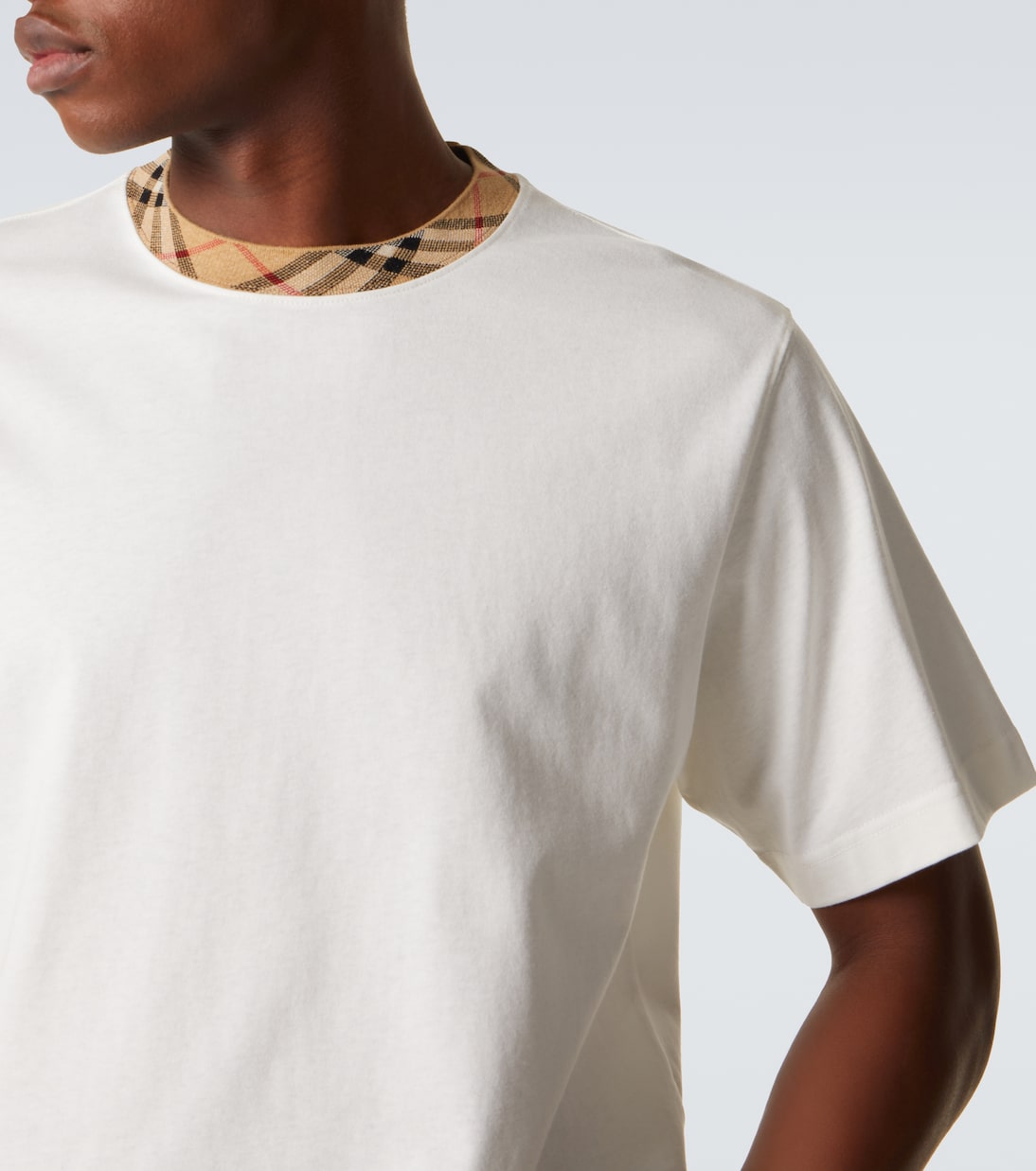 Camiseta de jersey de algodón con Burberry Check | Burberry