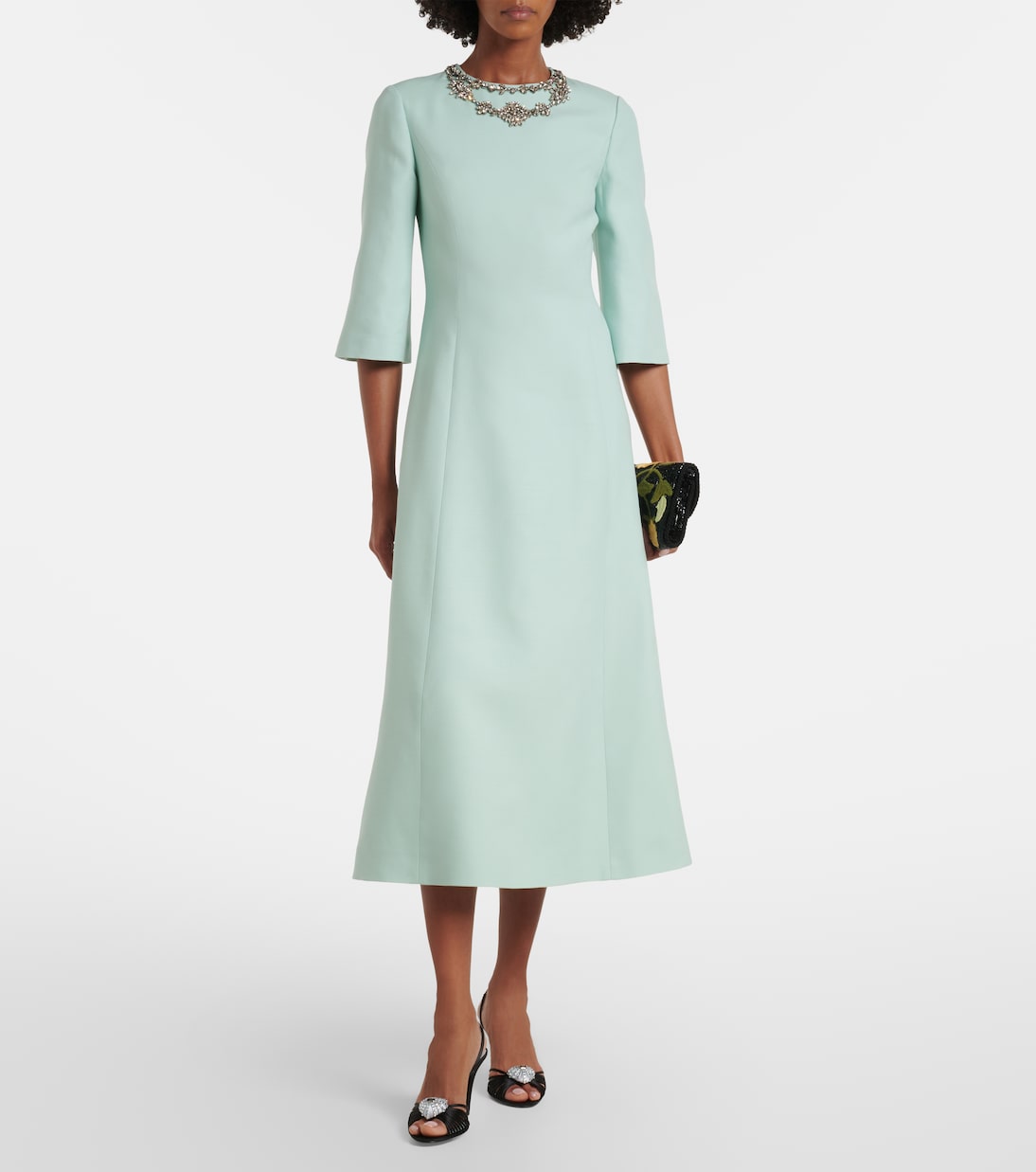 Crepe Couture embellished midi dress | Valentino