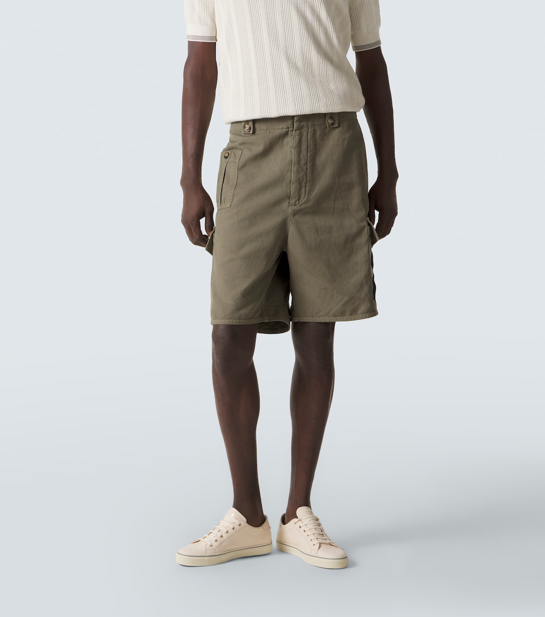 Cotton and linen cargo shorts | Brunello Cucinelli