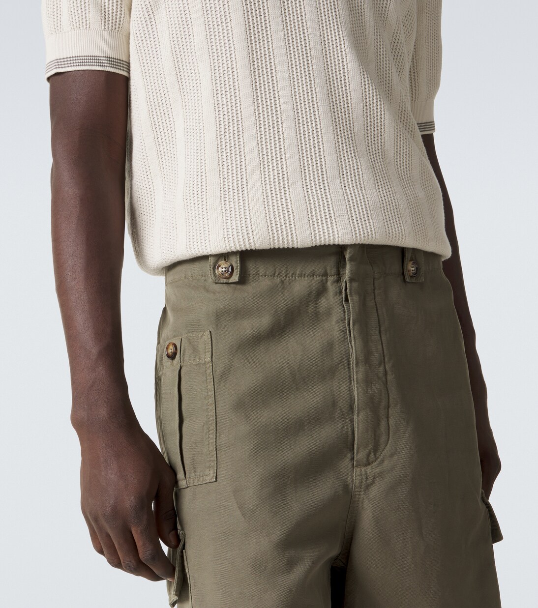 Cotton and linen cargo shorts | Brunello Cucinelli