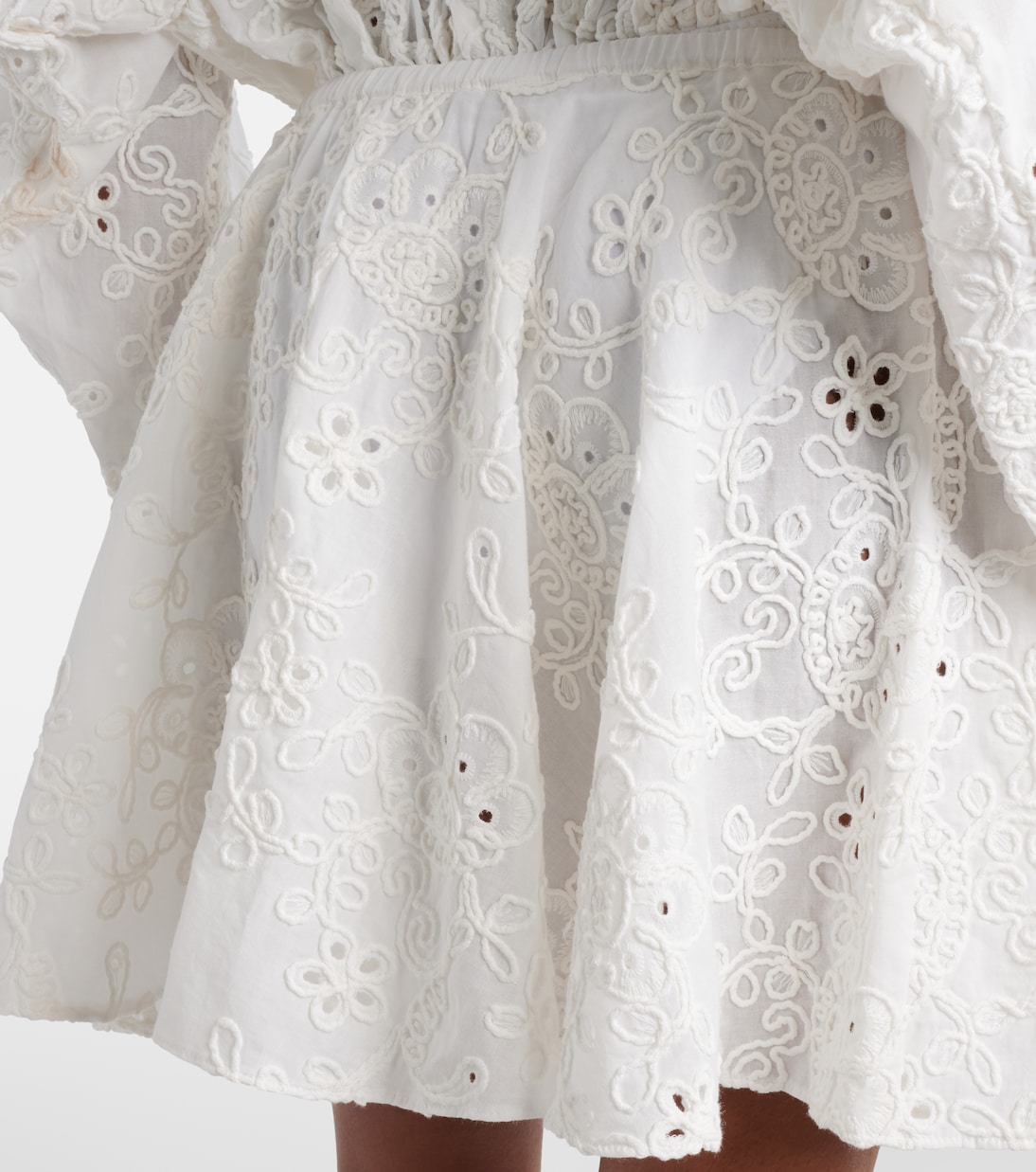 Broderie anglaise cotton miniskirt | Norma Kamali