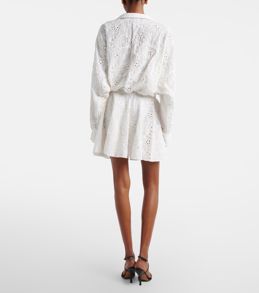 Broderie anglaise cotton miniskirt | Norma Kamali