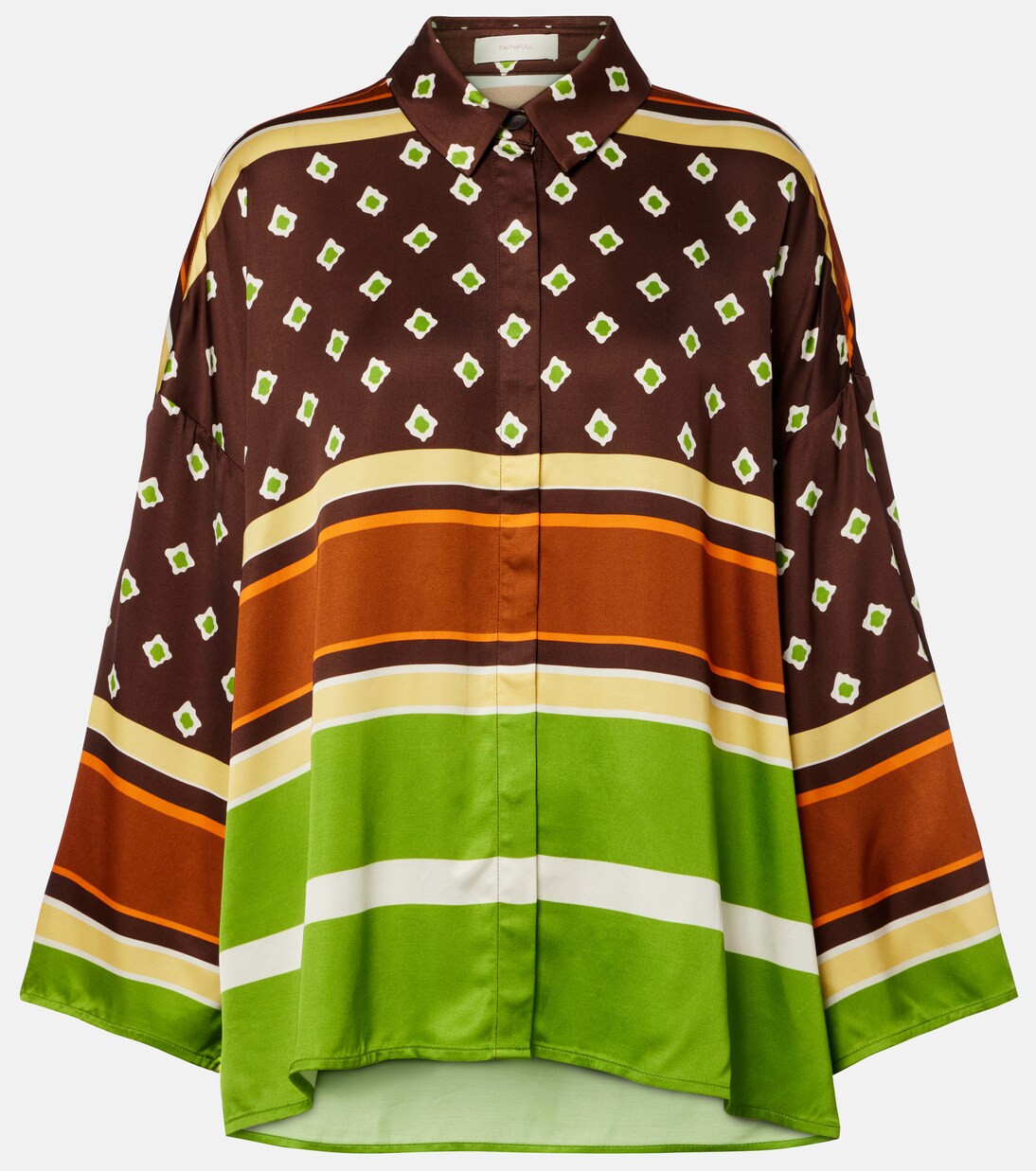Cora printed satin shirt | Faithfull