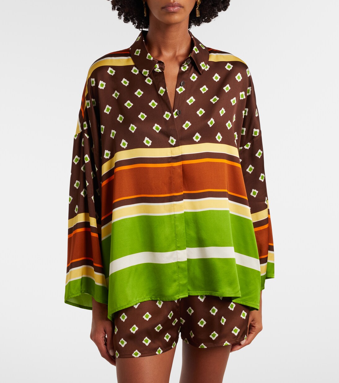 Cora printed satin shirt | Faithfull