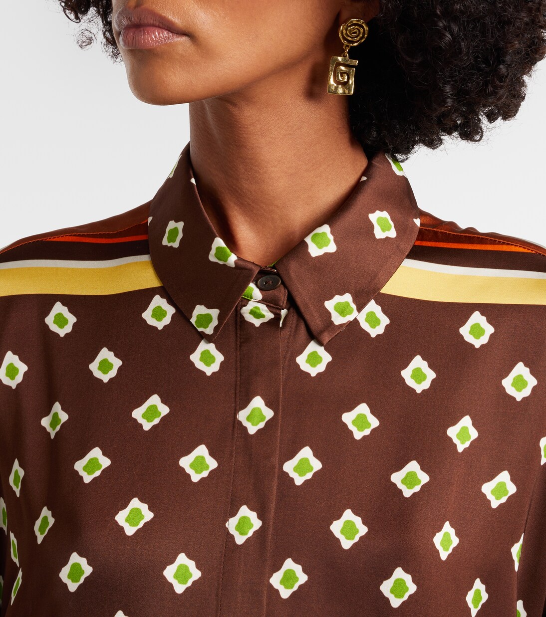 Cora printed satin shirt | Faithfull