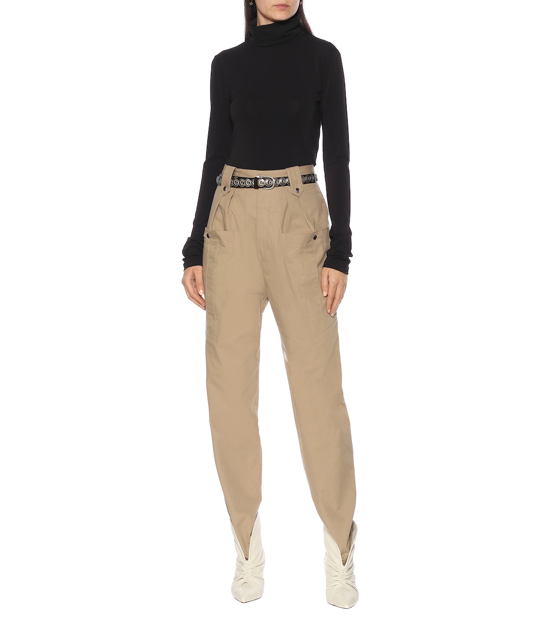 Pantalon Yerris à taille haute en coton | Isabel Marant