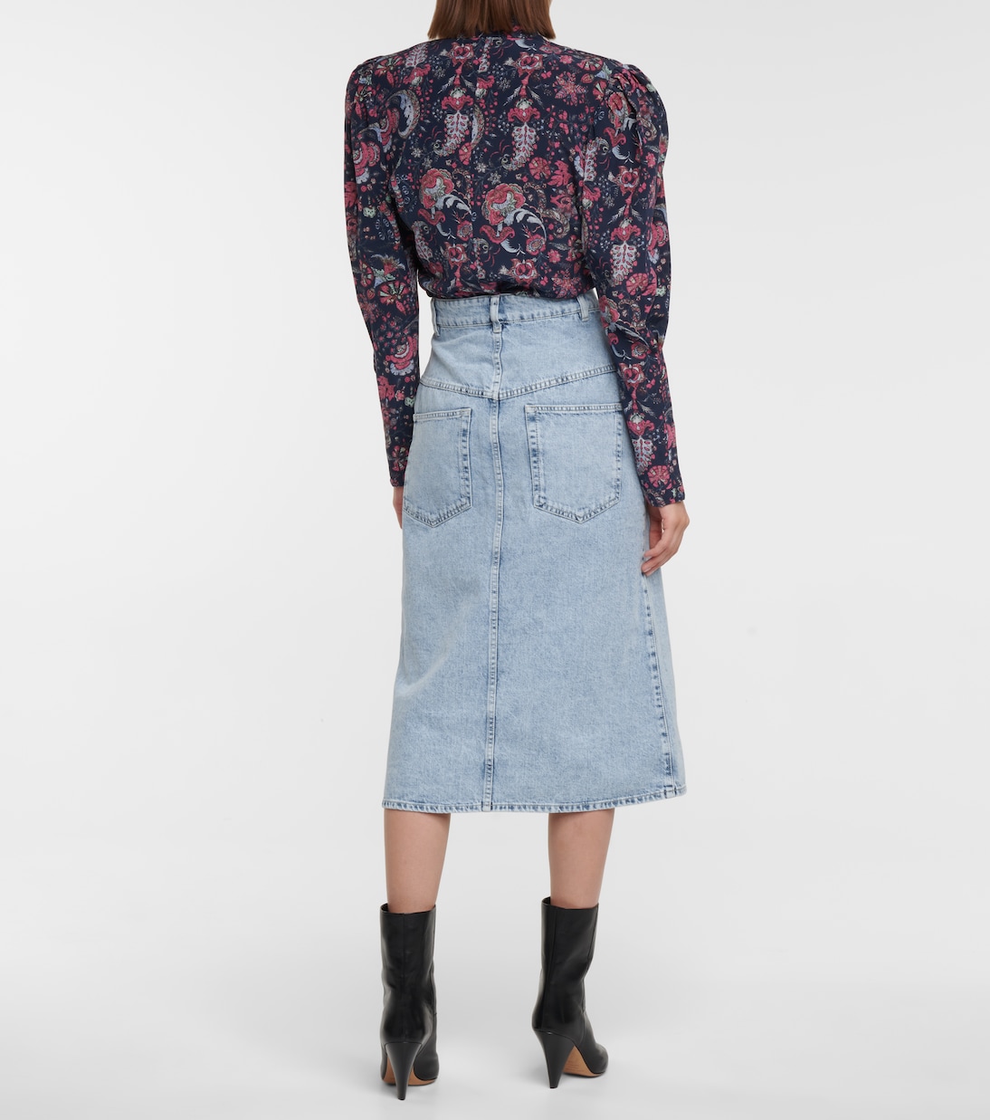 Dipoma high-rise midi denim skirt | Isabel Marant