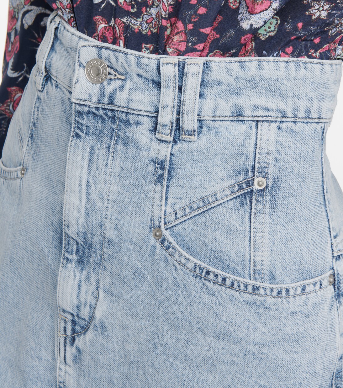Dipoma high-rise midi denim skirt | Isabel Marant