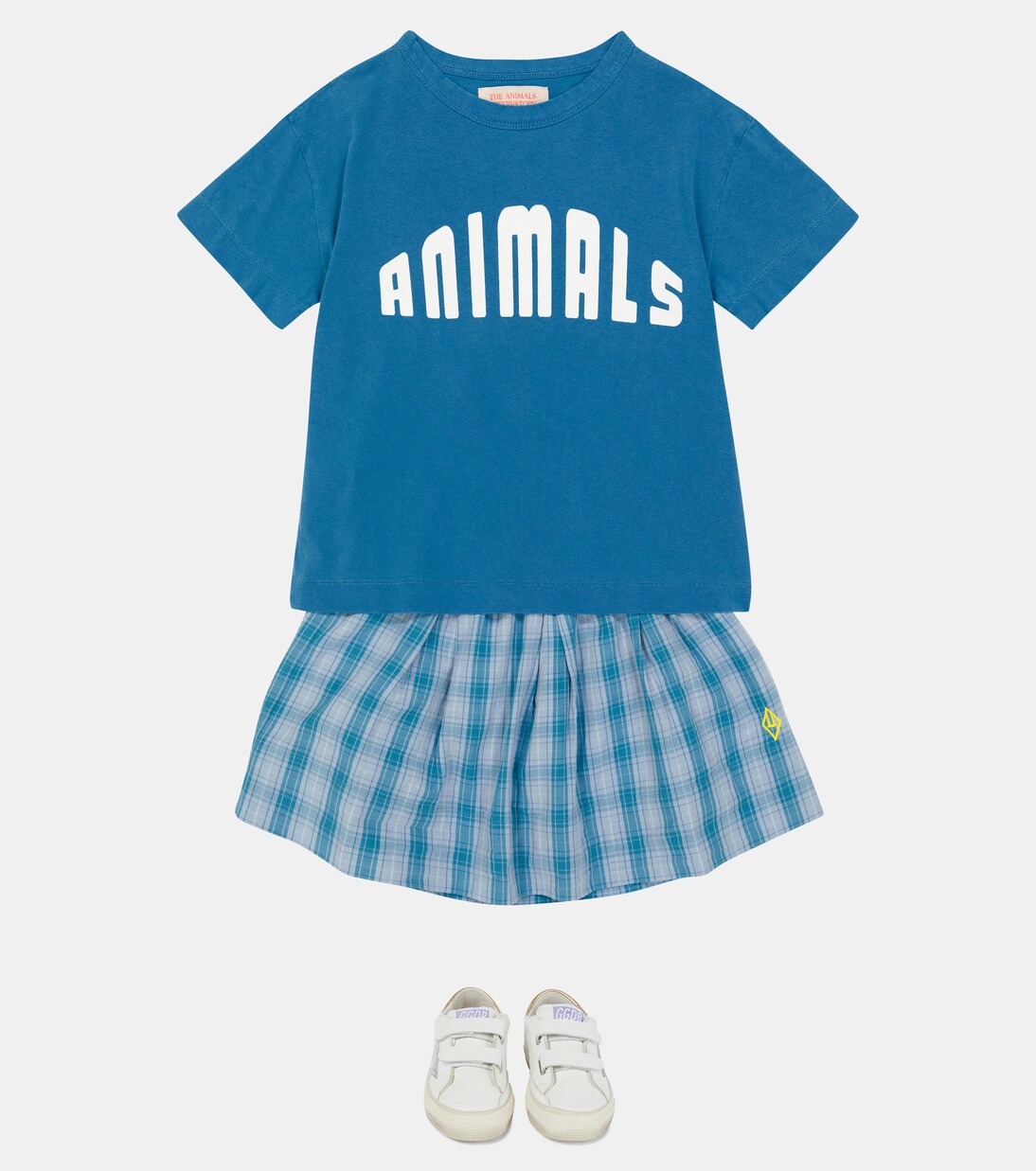 Bird checked cotton skirt | The Animals Observatory