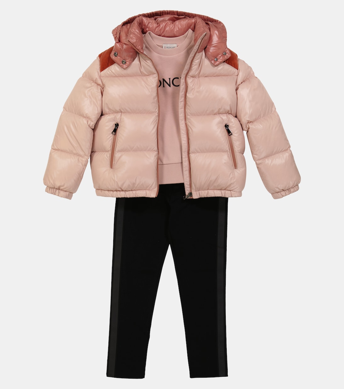 Chouelle velvet-trimmed down jacket | Moncler Enfant