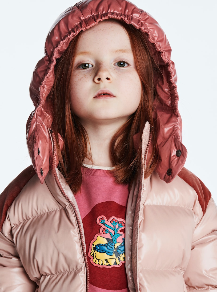 Chouelle velvet-trimmed down jacket | Moncler Enfant