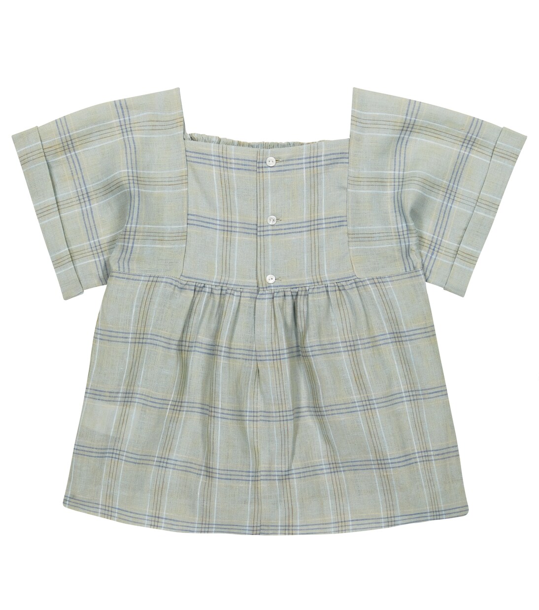 Pays checked linen blouse | Bonpoint