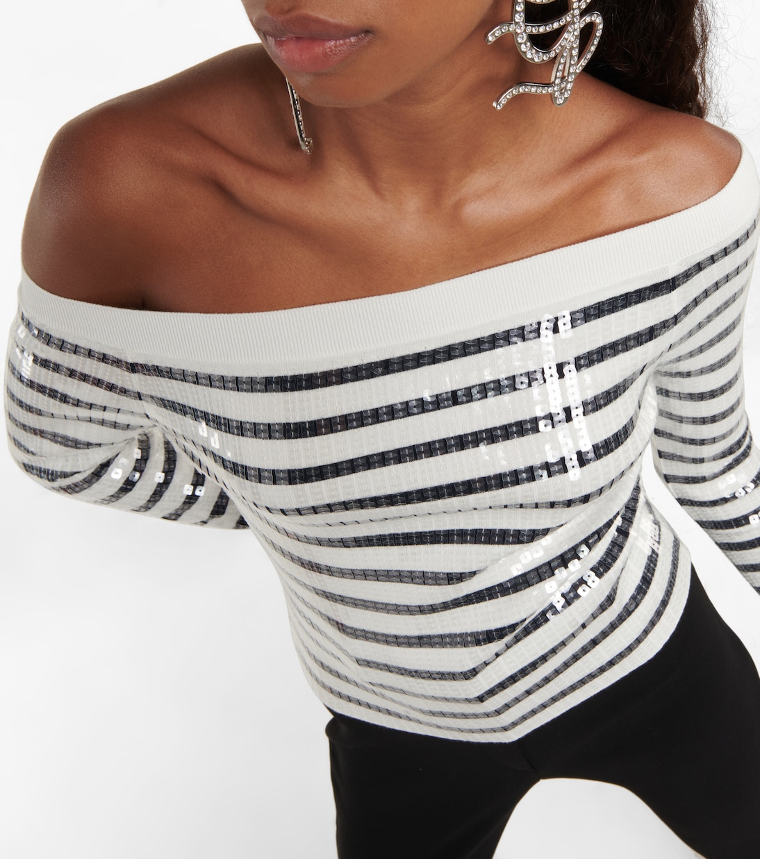 Off-Shoulder-Pullover mit Pailletten | Jean Paul Gaultier