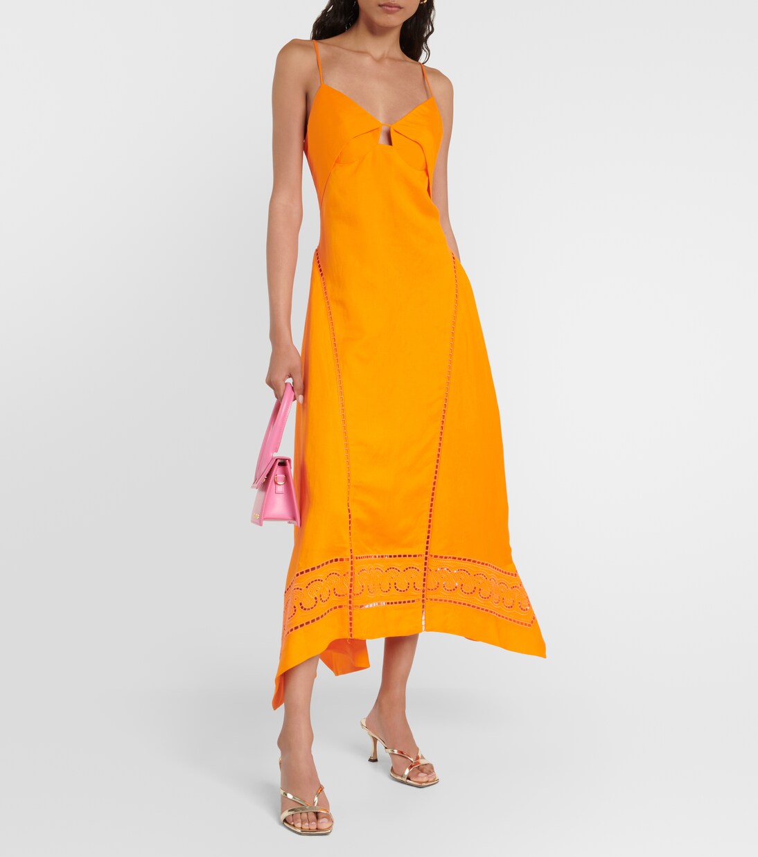 Robe midi Valeria en lin mélangé | Simkhai