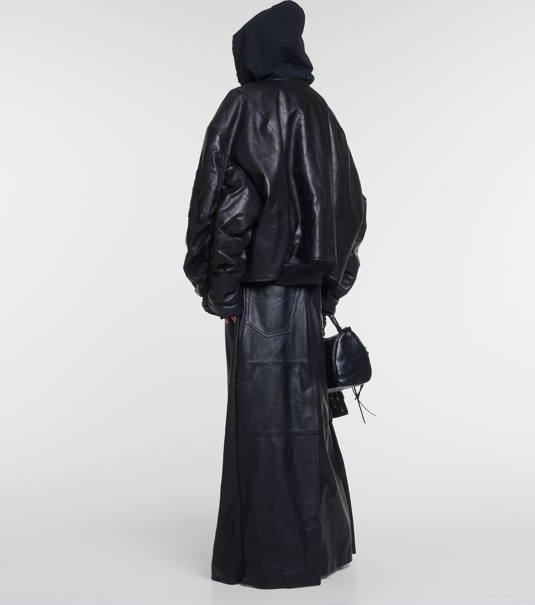 Oversized leather bomber jacket | Balenciaga