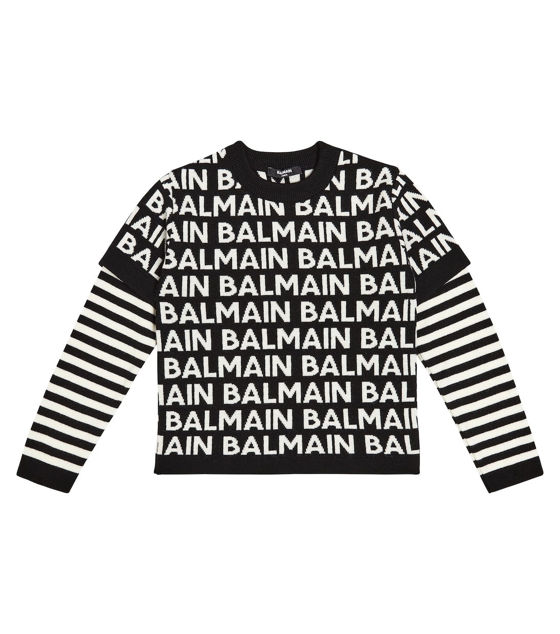 Logo intarsia wool-blend sweater | Balmain Kids