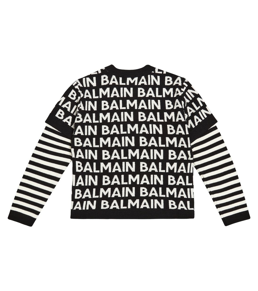 Logo intarsia wool-blend sweater | Balmain Kids