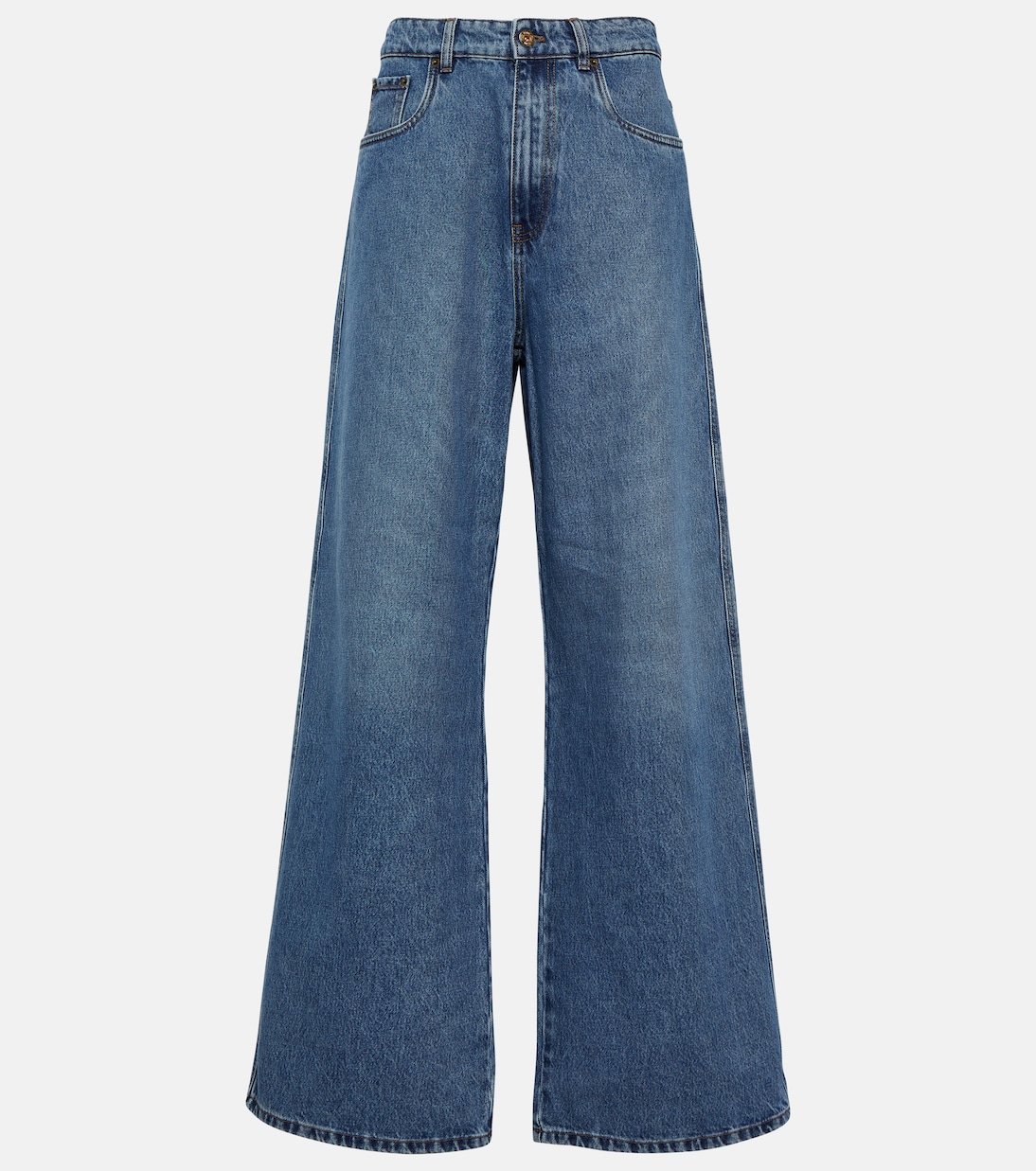 High-Rise Wide-Leg Jeans | Miu Miu