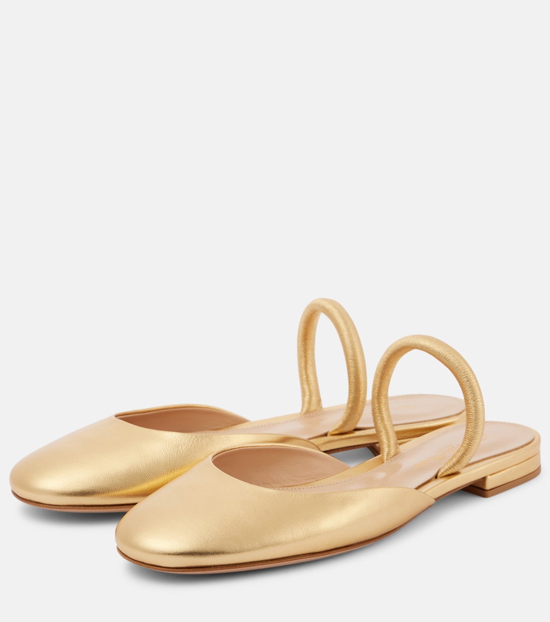 Metallic leather ballet flats | Gianvito Rossi