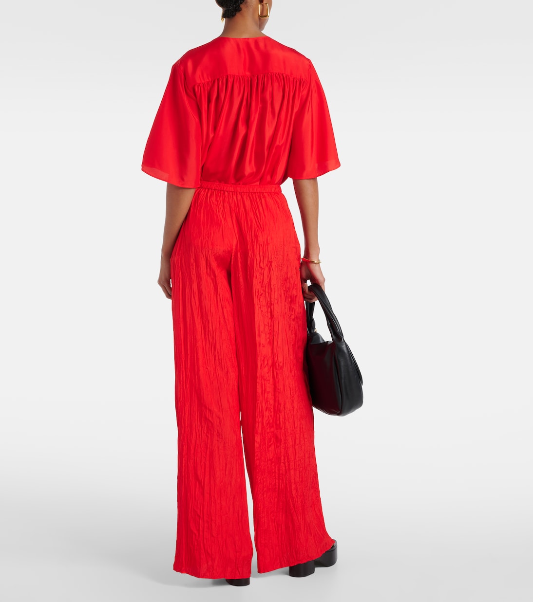 Pantalon ample Thoresby en soie | Joseph