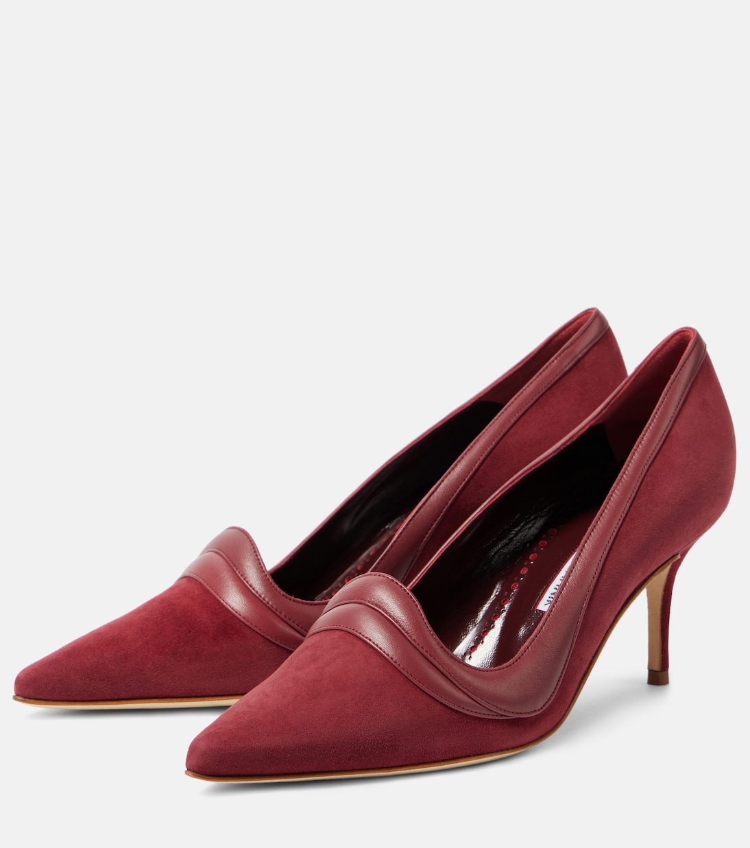 Ajarafa 70 suede and leather pumps | Manolo Blahnik