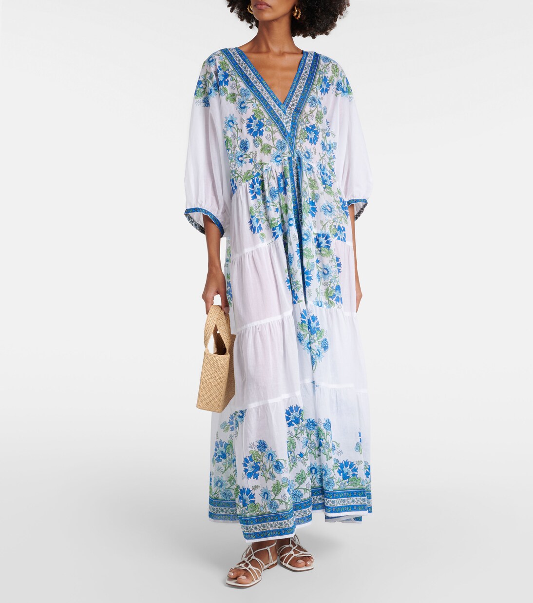 Robe longue en coton à fleurs | Juliet Dunn