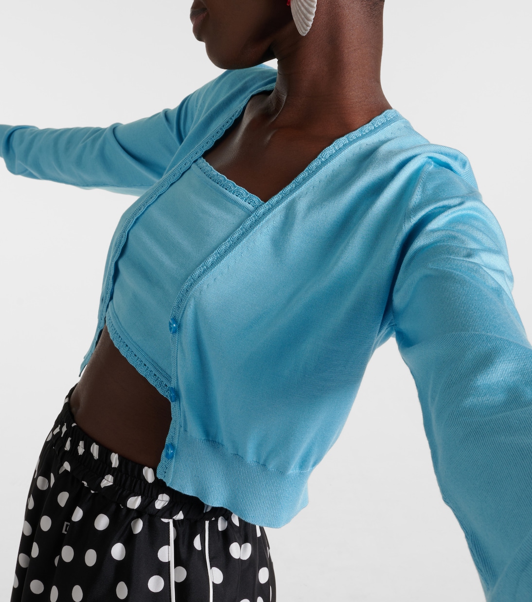 Cropped-Cardigan Capri aus Seide | Dolce&Gabbana