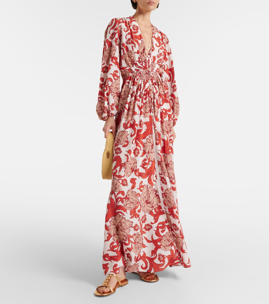 Robe longue Camerino en crêpe de soie | La DoubleJ