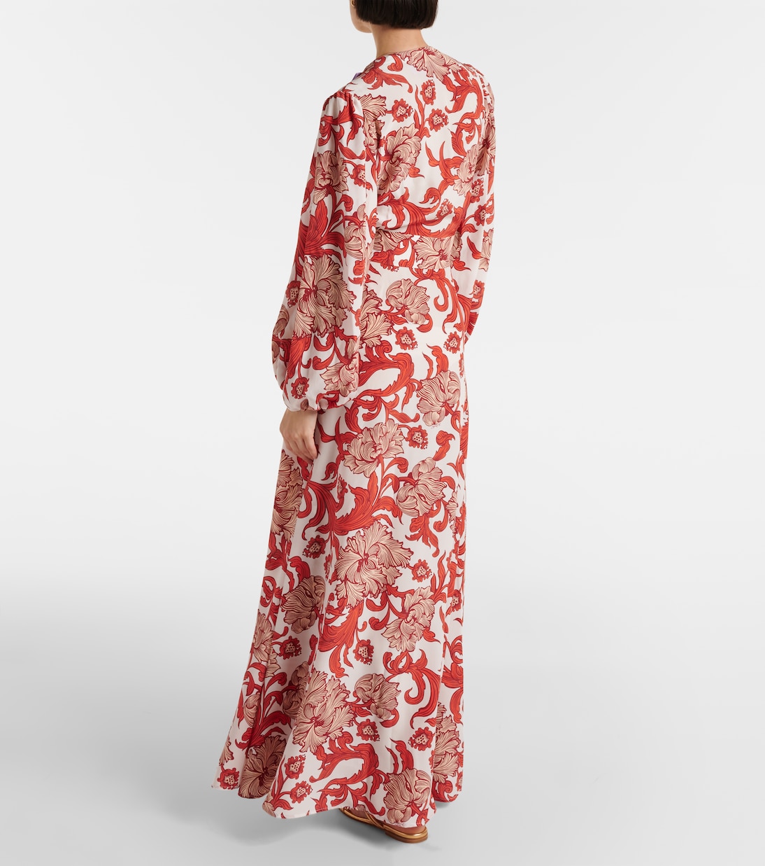 Robe longue Camerino en crêpe de soie | La DoubleJ