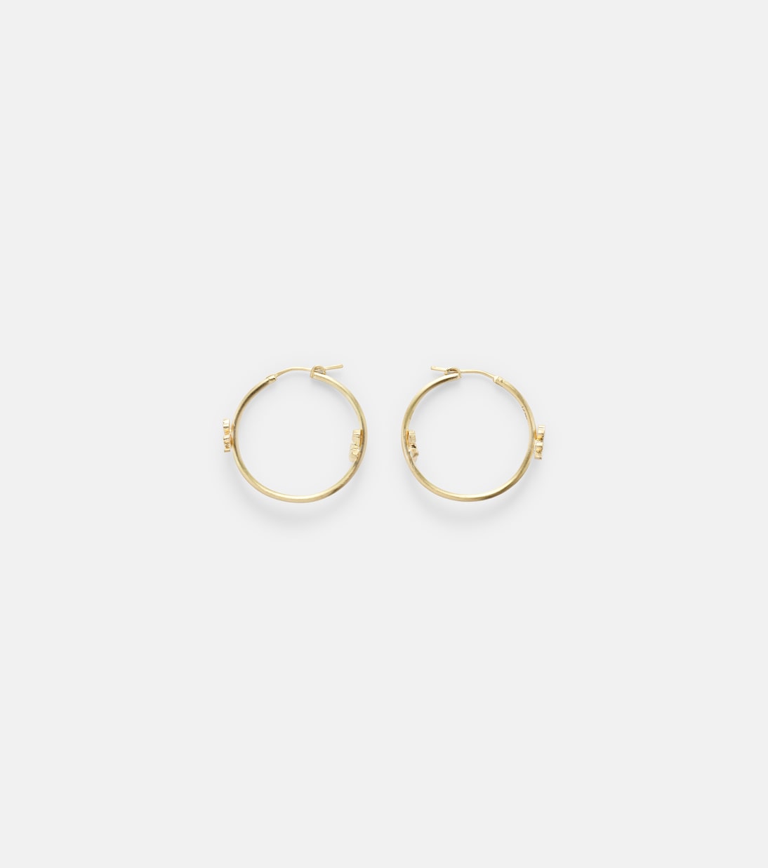 Lavender Medium 18kt gold hoop earrings with diamonds | Ileana Makri
