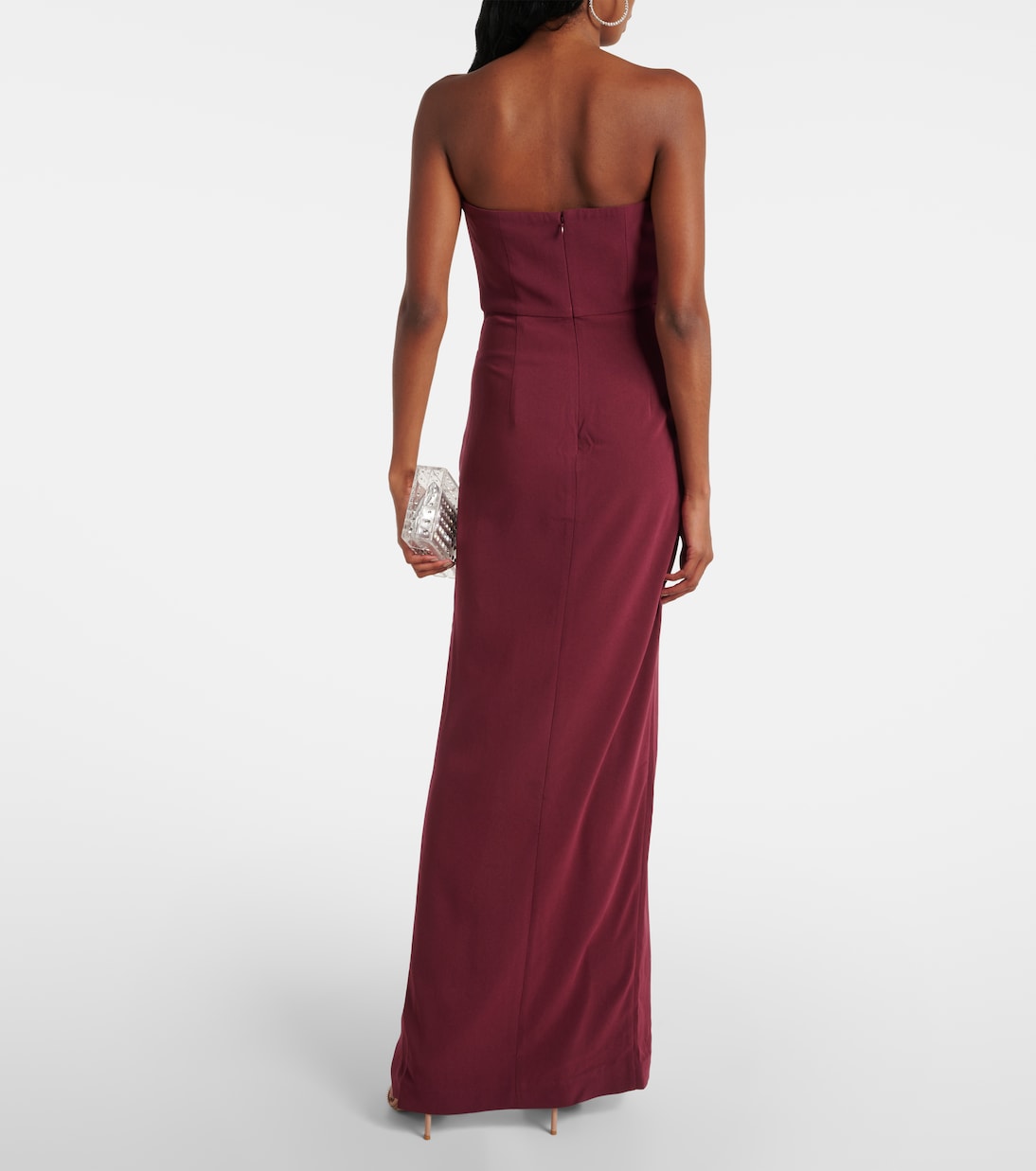 Robe longue asymétrique en satin | Roland Mouret