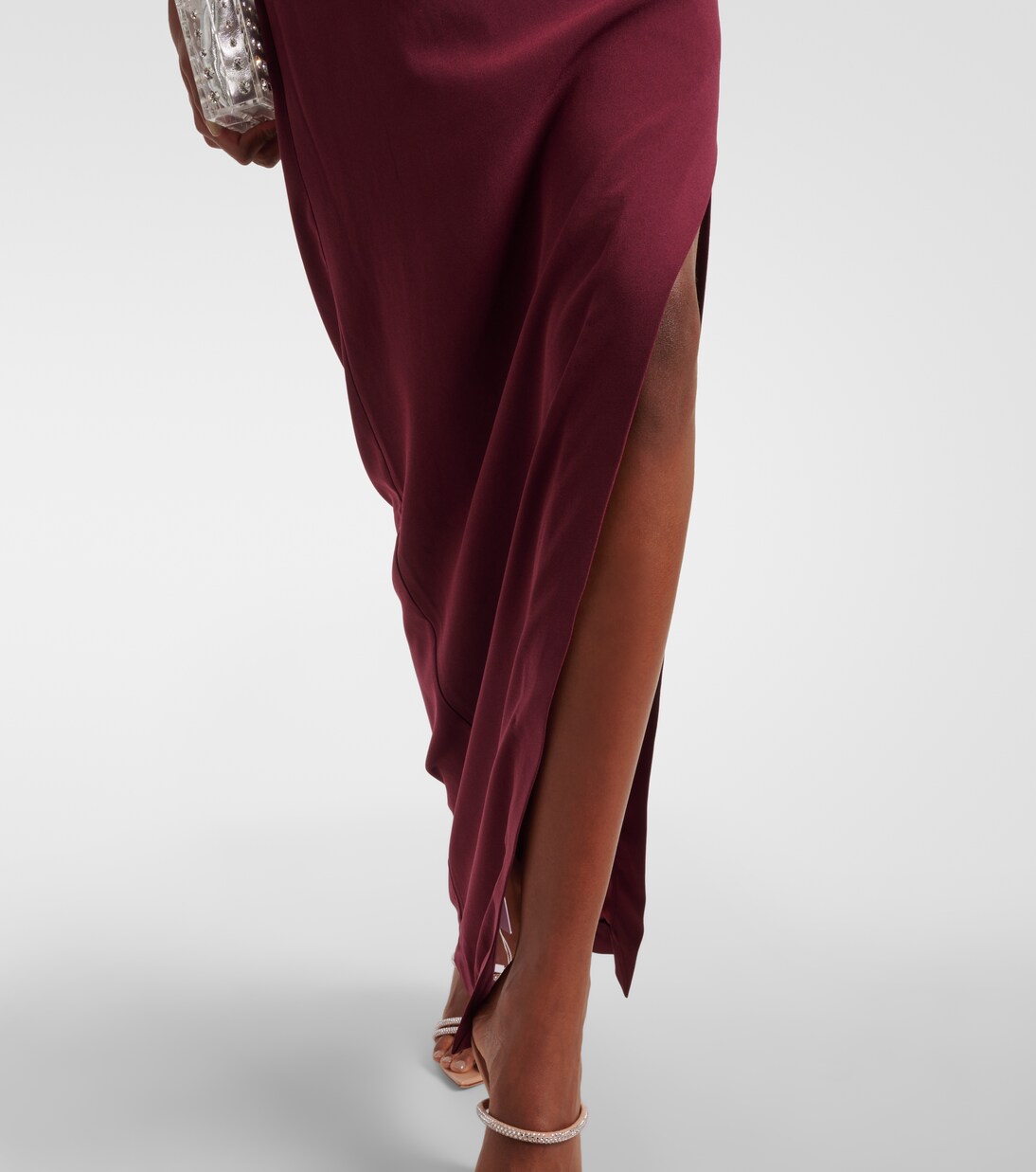 Robe longue asymétrique en satin | Roland Mouret