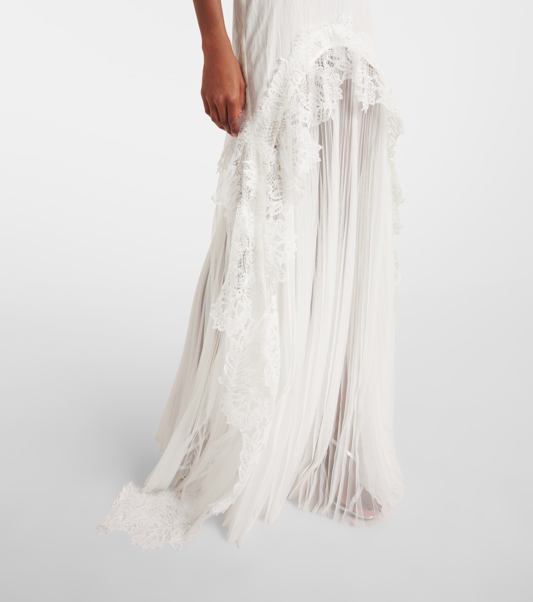 Bridal Robe aus Taft und Tüll mit Spitze | David Koma