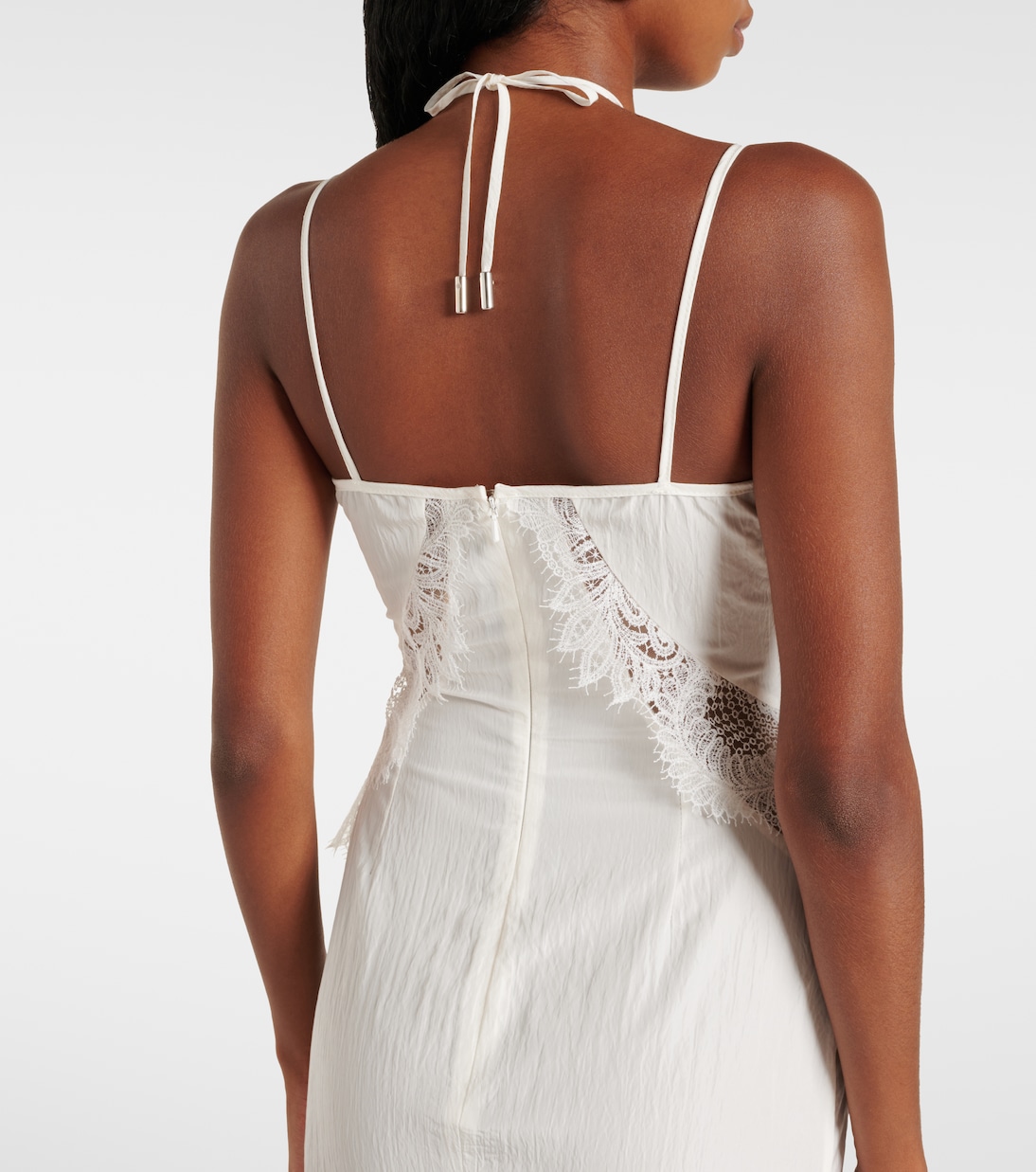 Bridal Robe aus Taft und Tüll mit Spitze | David Koma