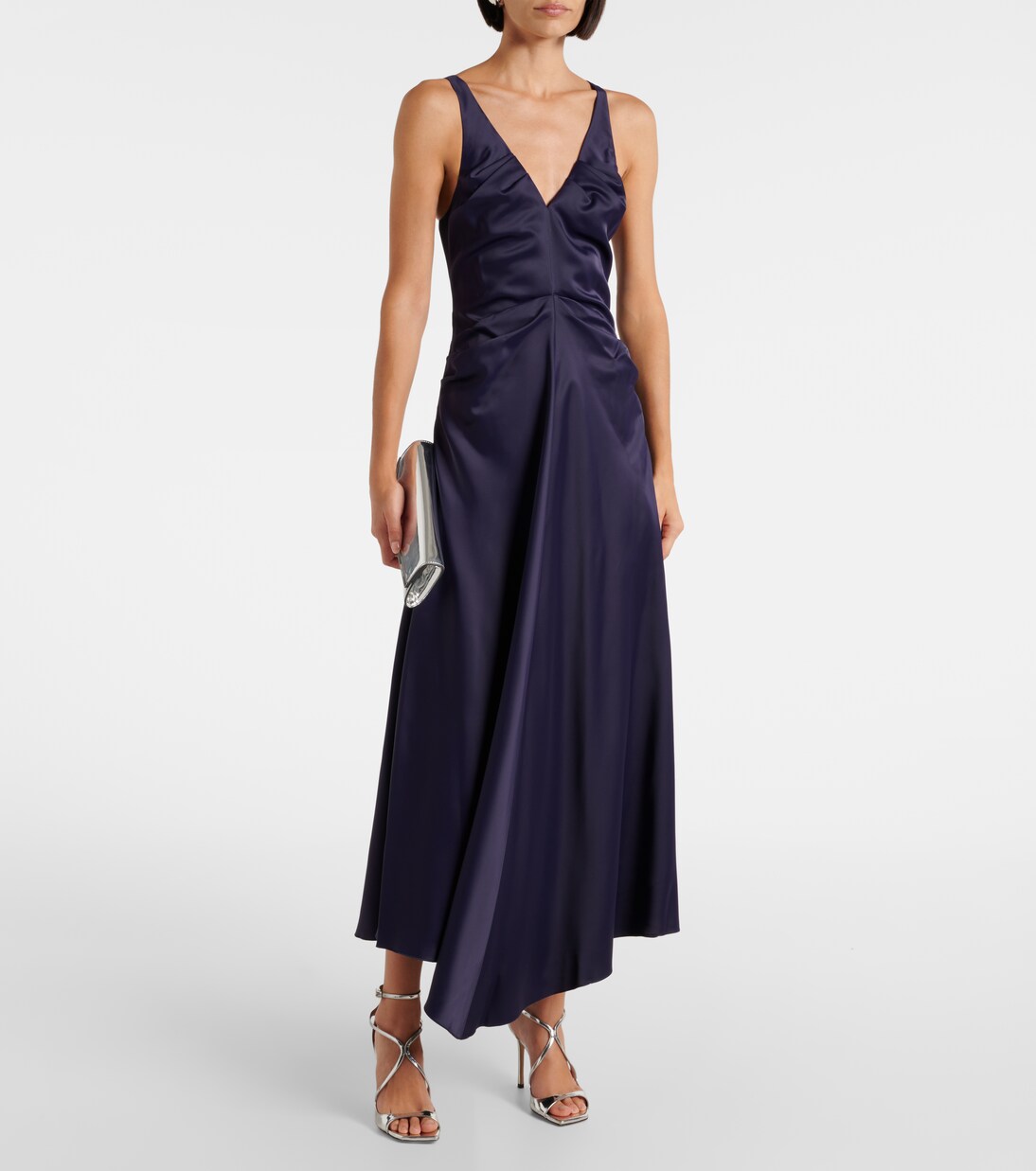 Robe longue en satin | Victoria Beckham