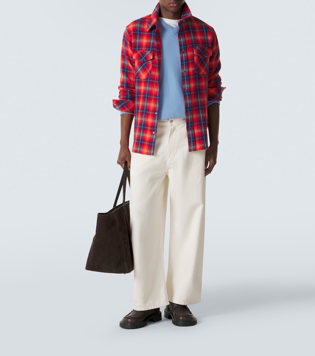 Checked cashmere shirt | God's True Cashmere