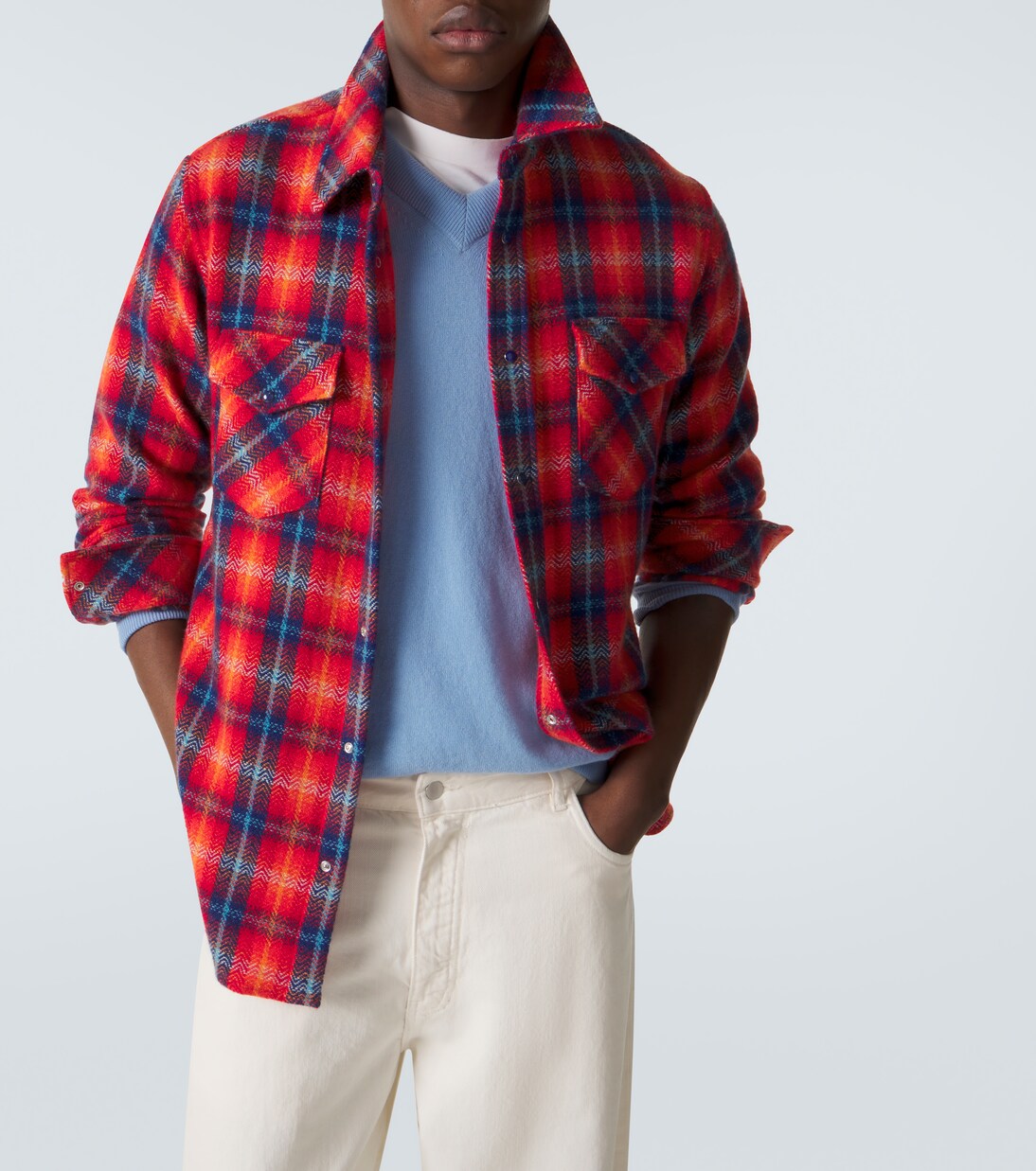 Checked cashmere shirt | God's True Cashmere