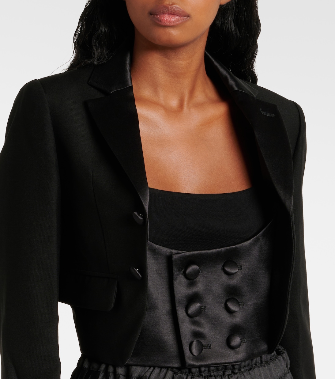 Cropped-Jacke aus Wolle, Mohair und Seide | Noir Kei Ninomiya