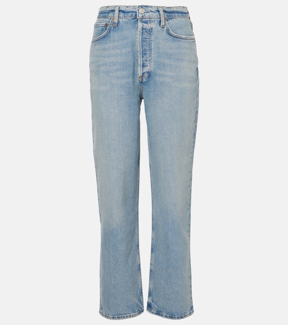 High-Rise Straight Jeans 90s Pinch Waist Crop | Agolde
