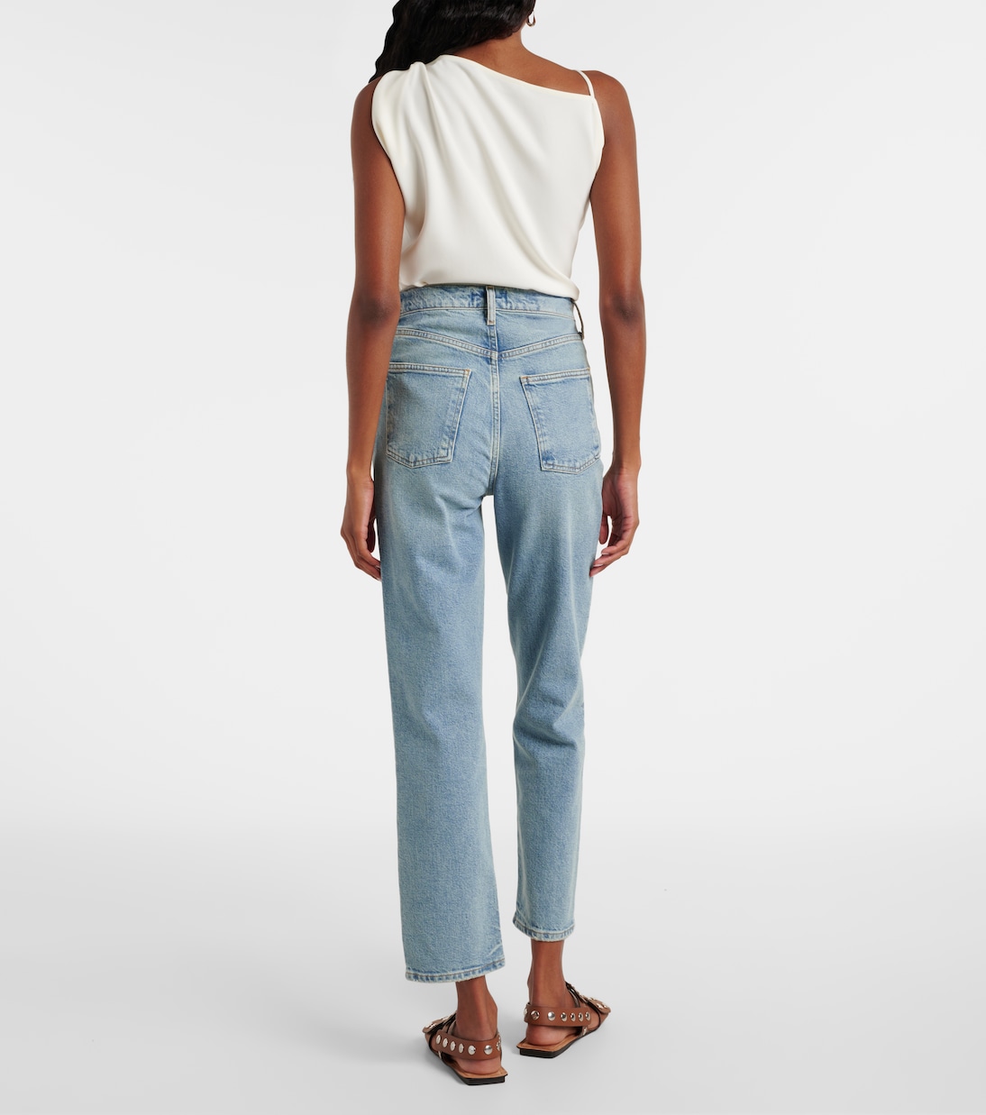 High-Rise Straight Jeans 90s Pinch Waist Crop | Agolde