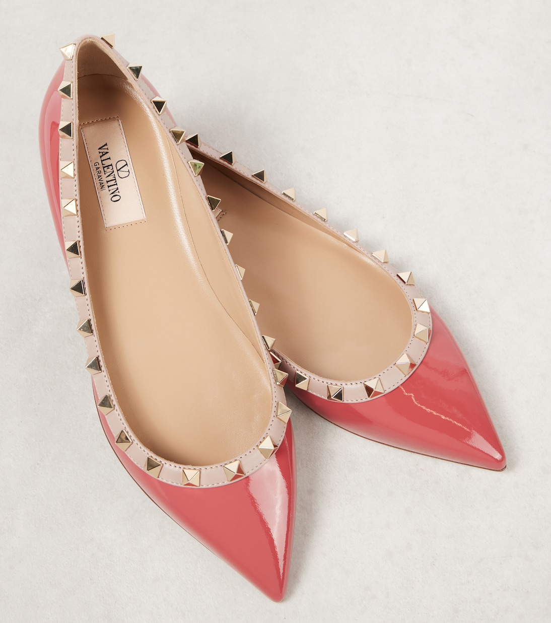 Rockstud patent leather ballet flats | Valentino Garavani