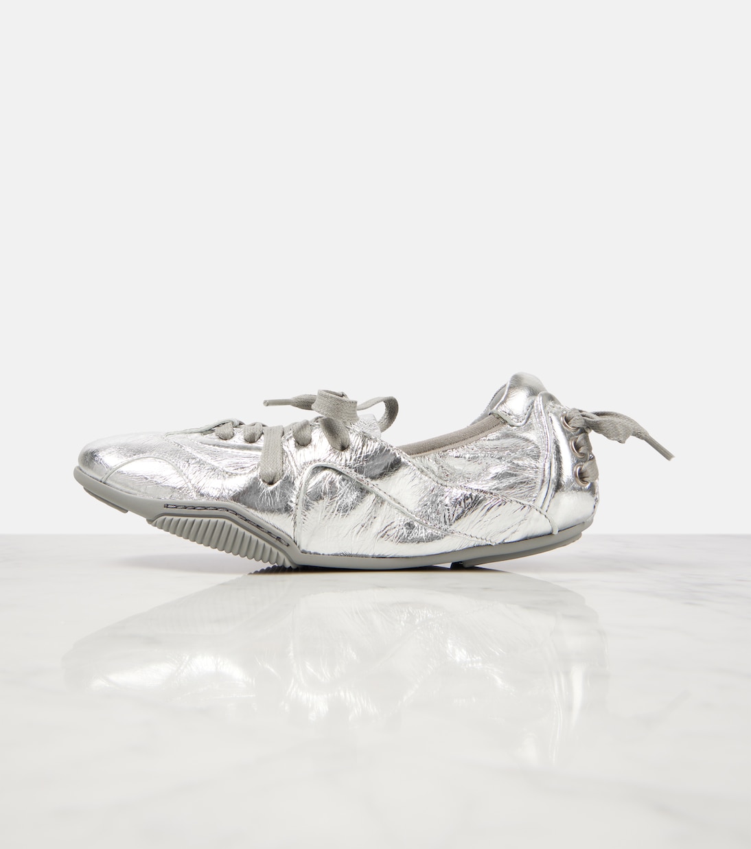 Metallic leather flats | Acne Studios