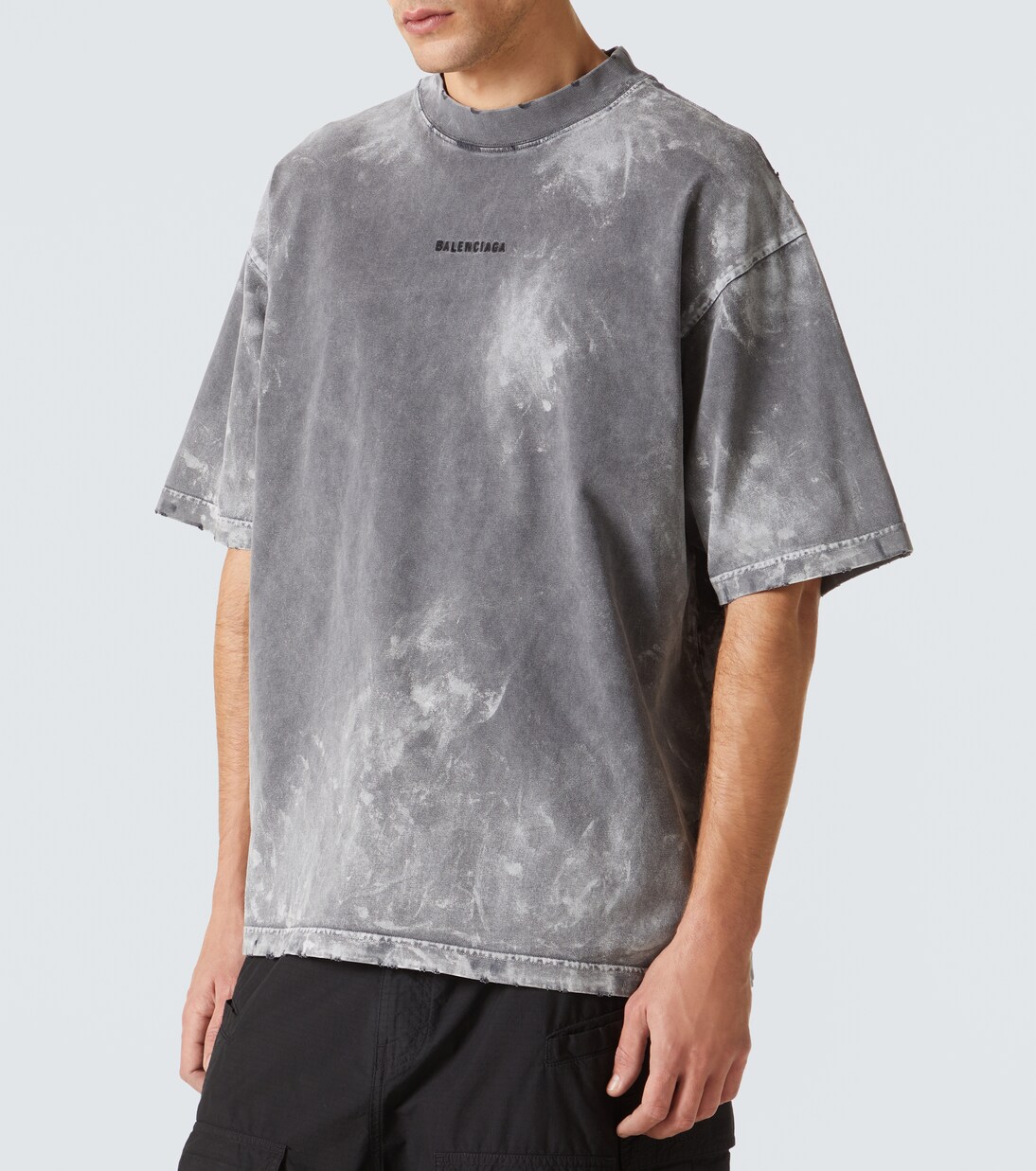 Distressed cotton-blend jersey T-shirt | Balenciaga