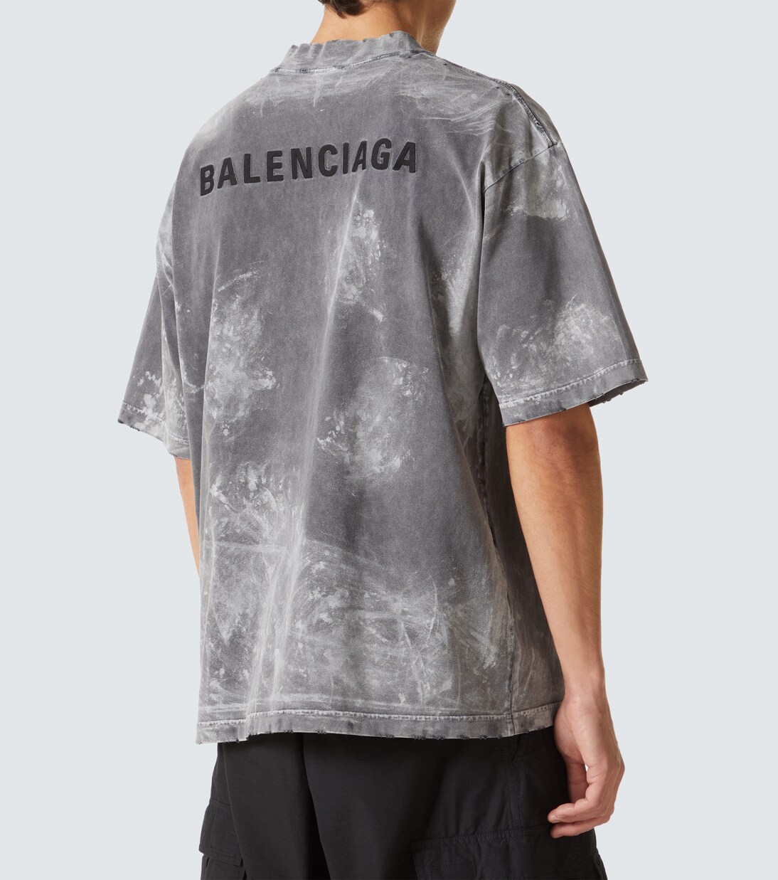 Distressed cotton-blend jersey T-shirt | Balenciaga