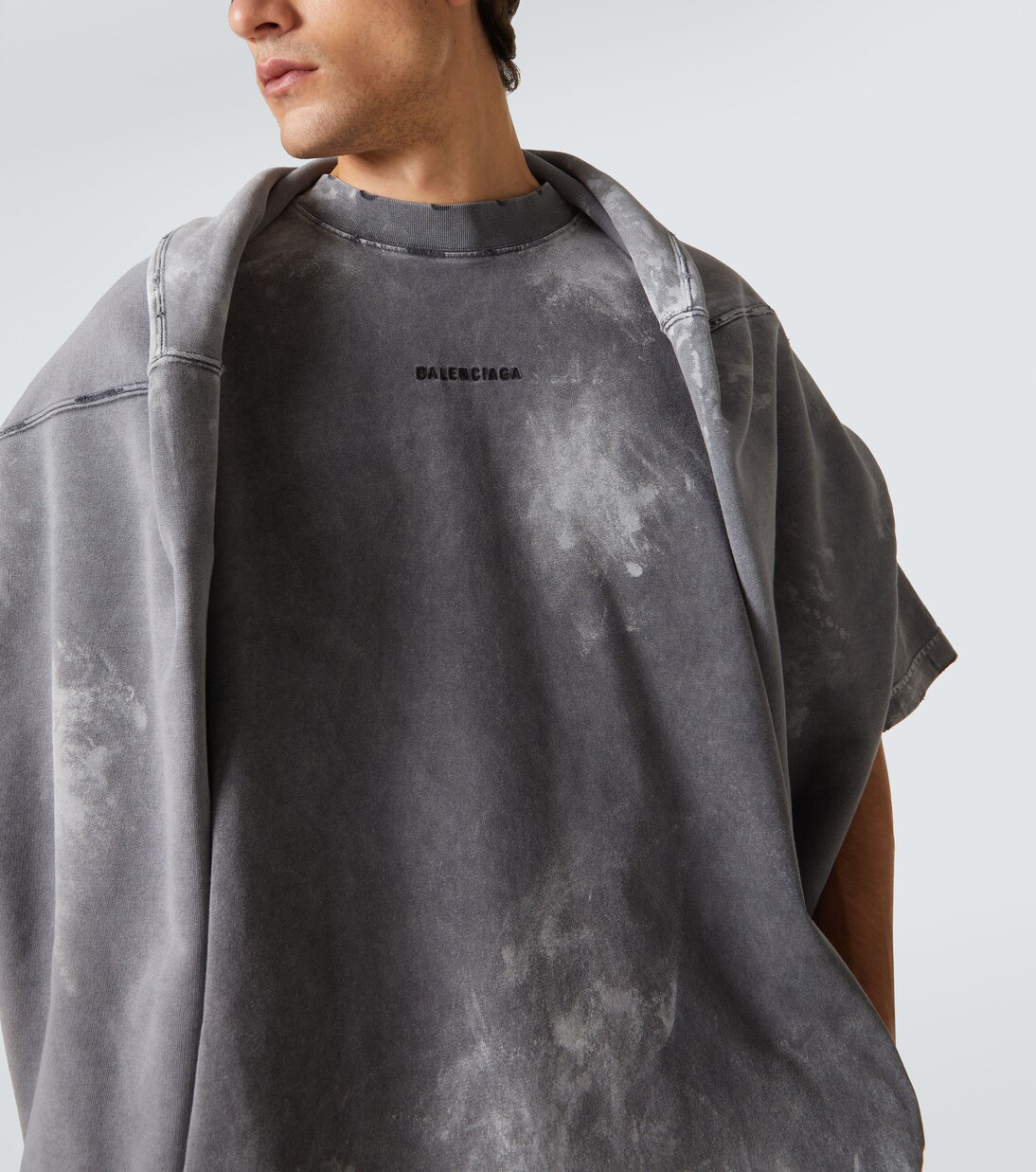 Distressed cotton-blend jersey T-shirt | Balenciaga