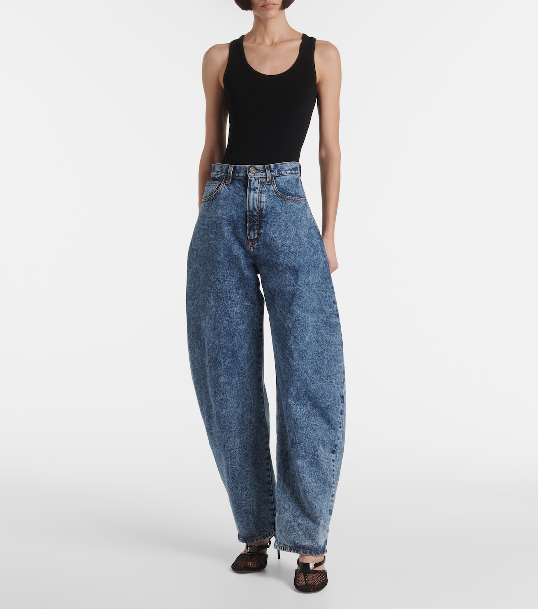 Infradito 90 fishnet patent leather pumps | Alaïa