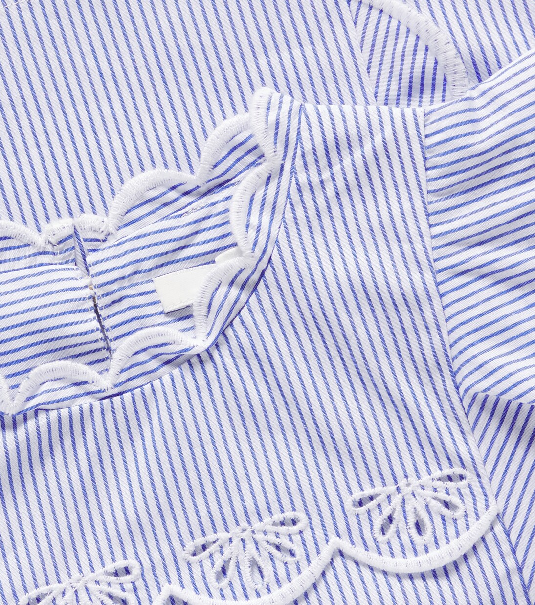 Embroidered striped cotton poplin top | Chloé Kids