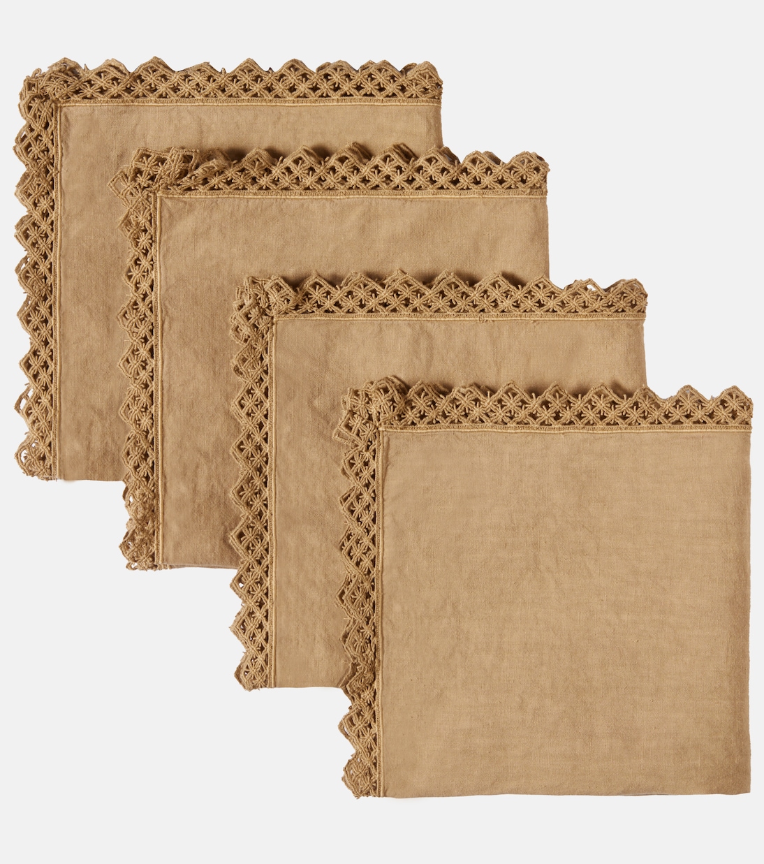 Set of 4 macramé linen napkins | Once Milano
