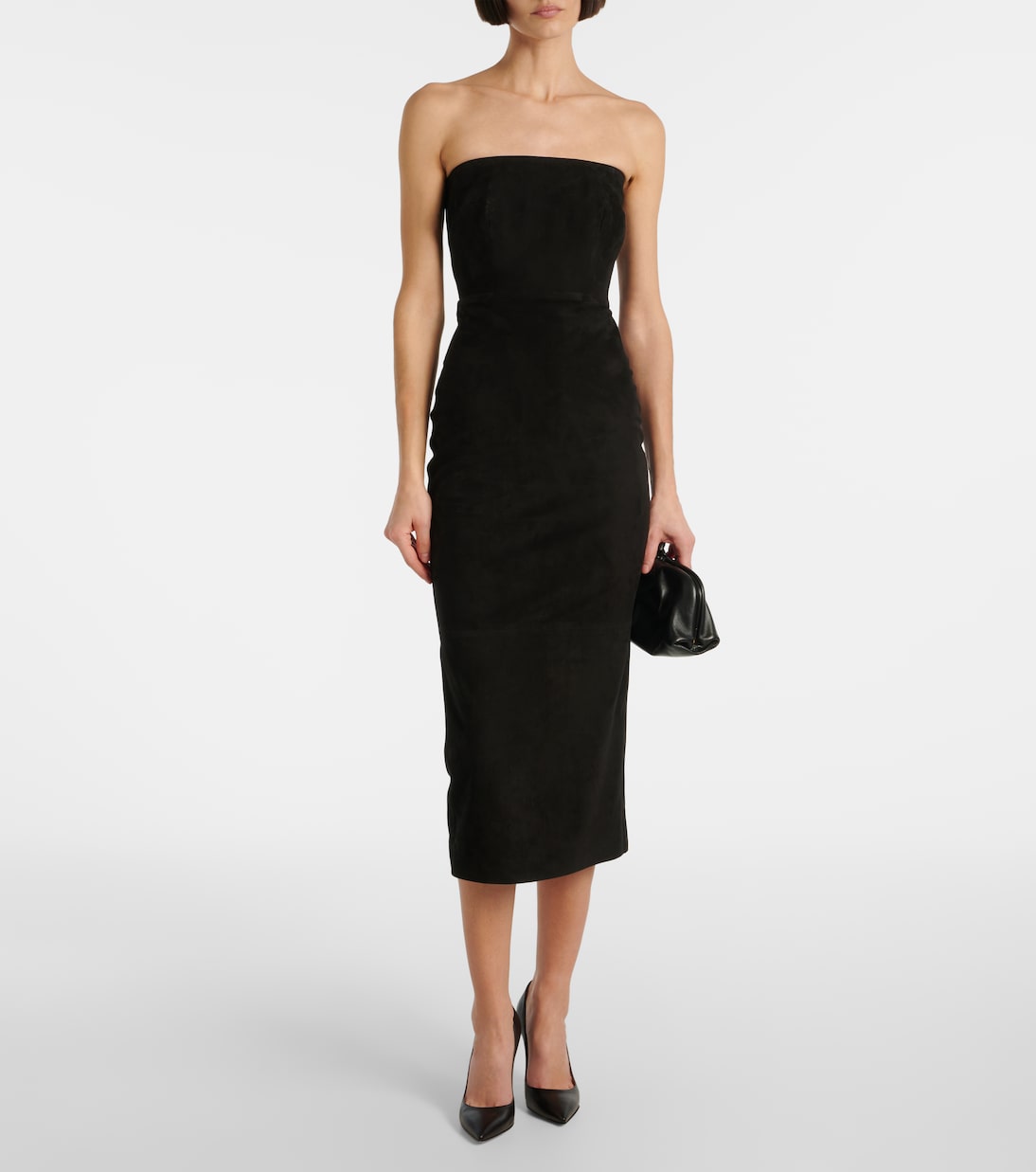 Suede midi dress | Alex Perry